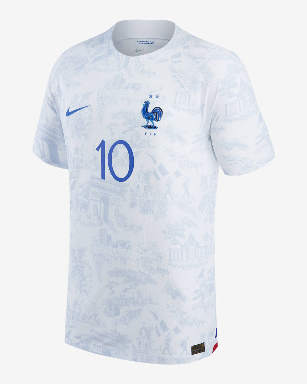 France National Team 2022/23 Vapor Match Away (Kylian Mbappe) Men's Nike Dri-FIT ADV Soccer Jersey - White