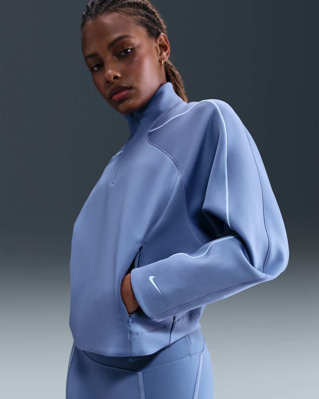 Nike Universa Women's Dri-FIT 1/4-Zip Top - World Indigo/Celestine Blue/Celestine Blue
