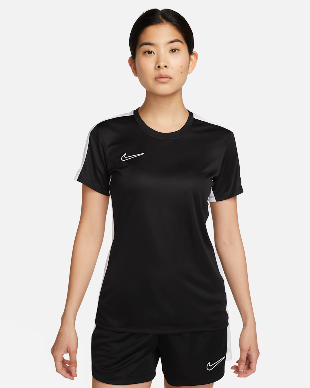 Nike Dri-FIT Academy Women's Short-Sleeve Football Top - Black/White/White