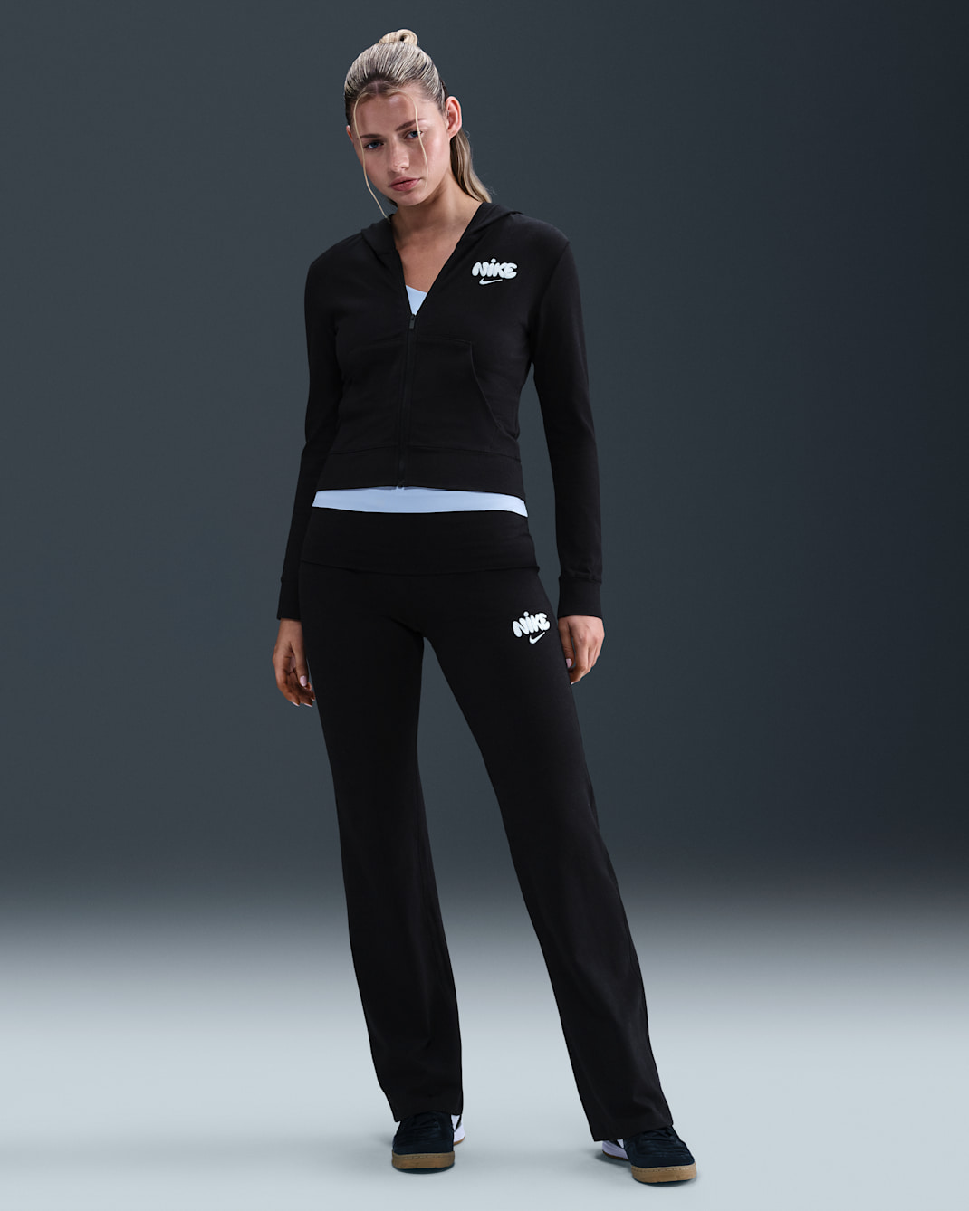 Nike Sportswear Women's High-Waisted Trousers - Black/White