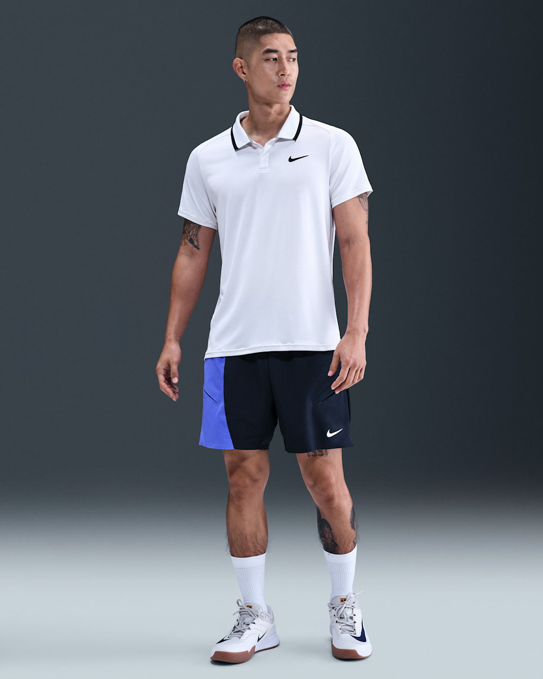 Shorts Dri-FIT para hombre NikeCourt Slam - Obsidiana oscuro/Zafiro/Blanco