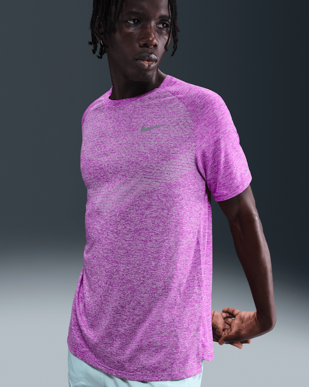 Nike Stride Men's Dri-FIT ADV Short-Sleeve Running Top - Vivid Purple/Heather