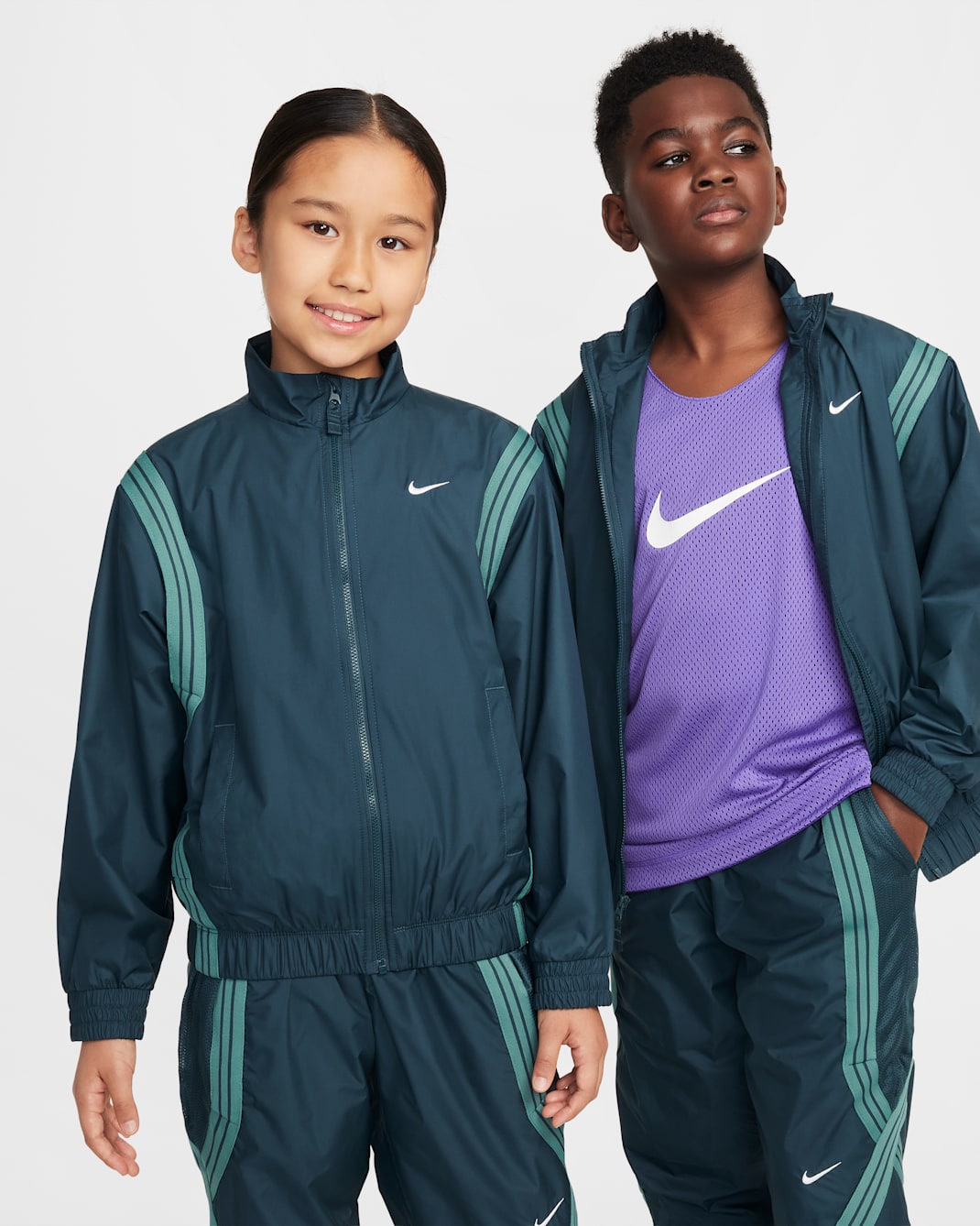나이키 크로스오버 주니어 리펠 농구 재킷 - 딥 정글/화이트