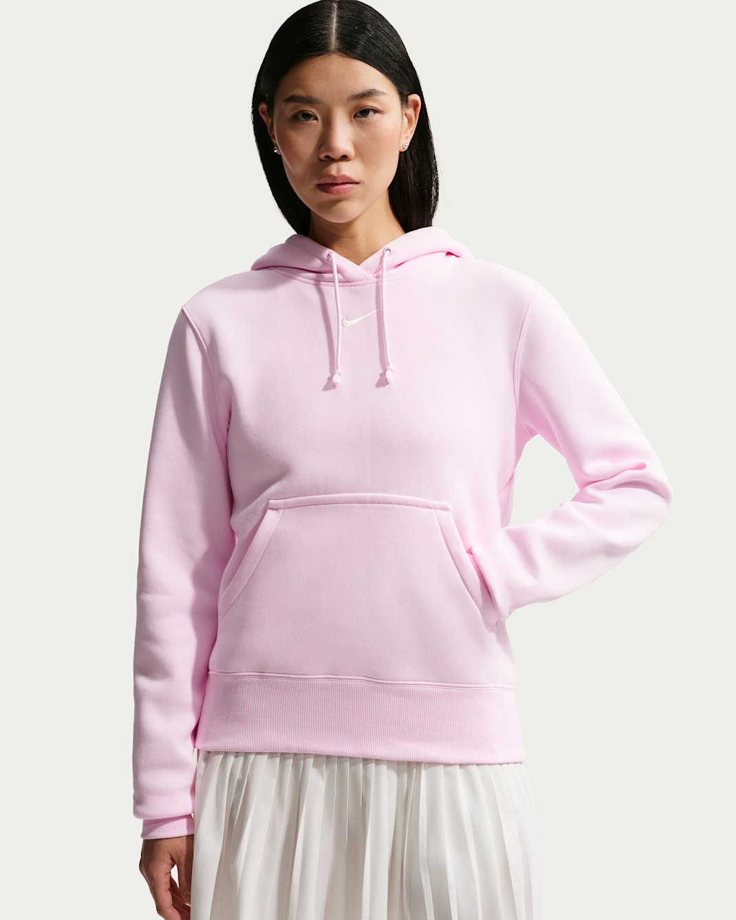 Damska bluza z kapturem Nike Sportswear Phoenix Fleece - Pink Foam/Sail