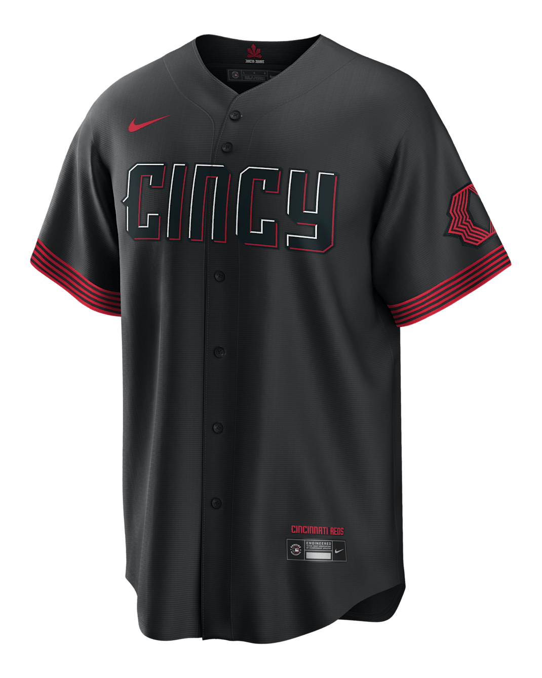 Jersey de béisbol Replica para hombre MLB Cincinnati Reds City Connect (Barry Larkin) - Negro