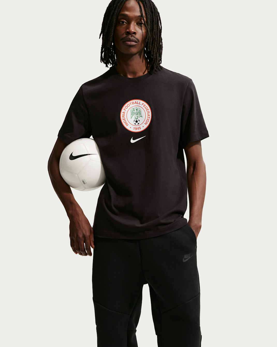 Playera de fútbol Nike para hombre Nigeria - Negro