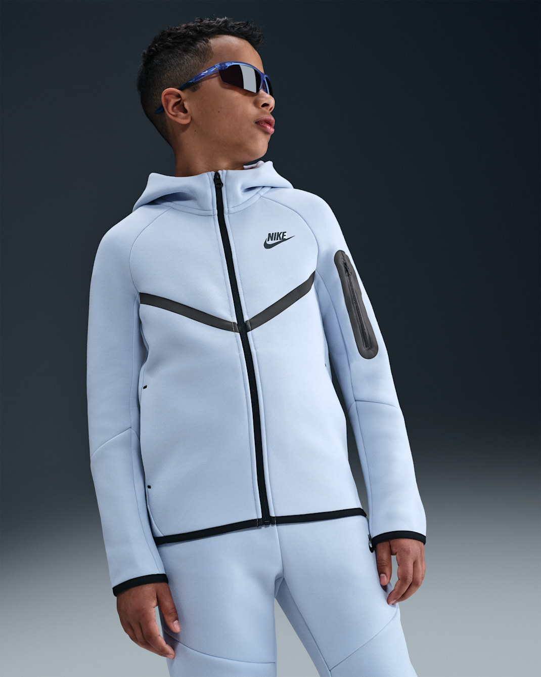 Nike Sportswear Tech Fleece Dessuadora amb caputxa i cremallera completa - Nen/a - Ghost/Negre/Negre