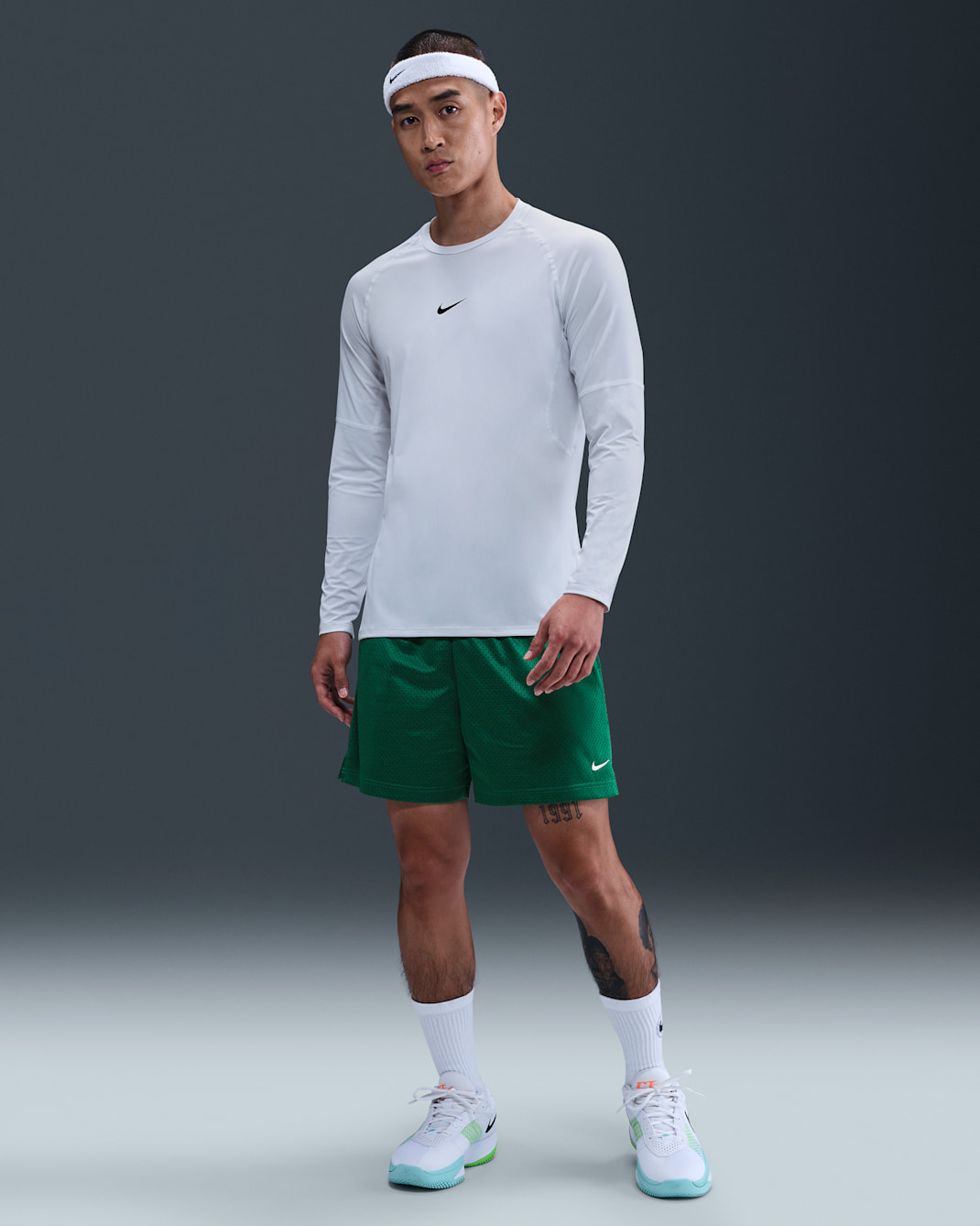 Nike 男款 Dri-FIT 5" 網布籃球褲 - Malachite/白色
