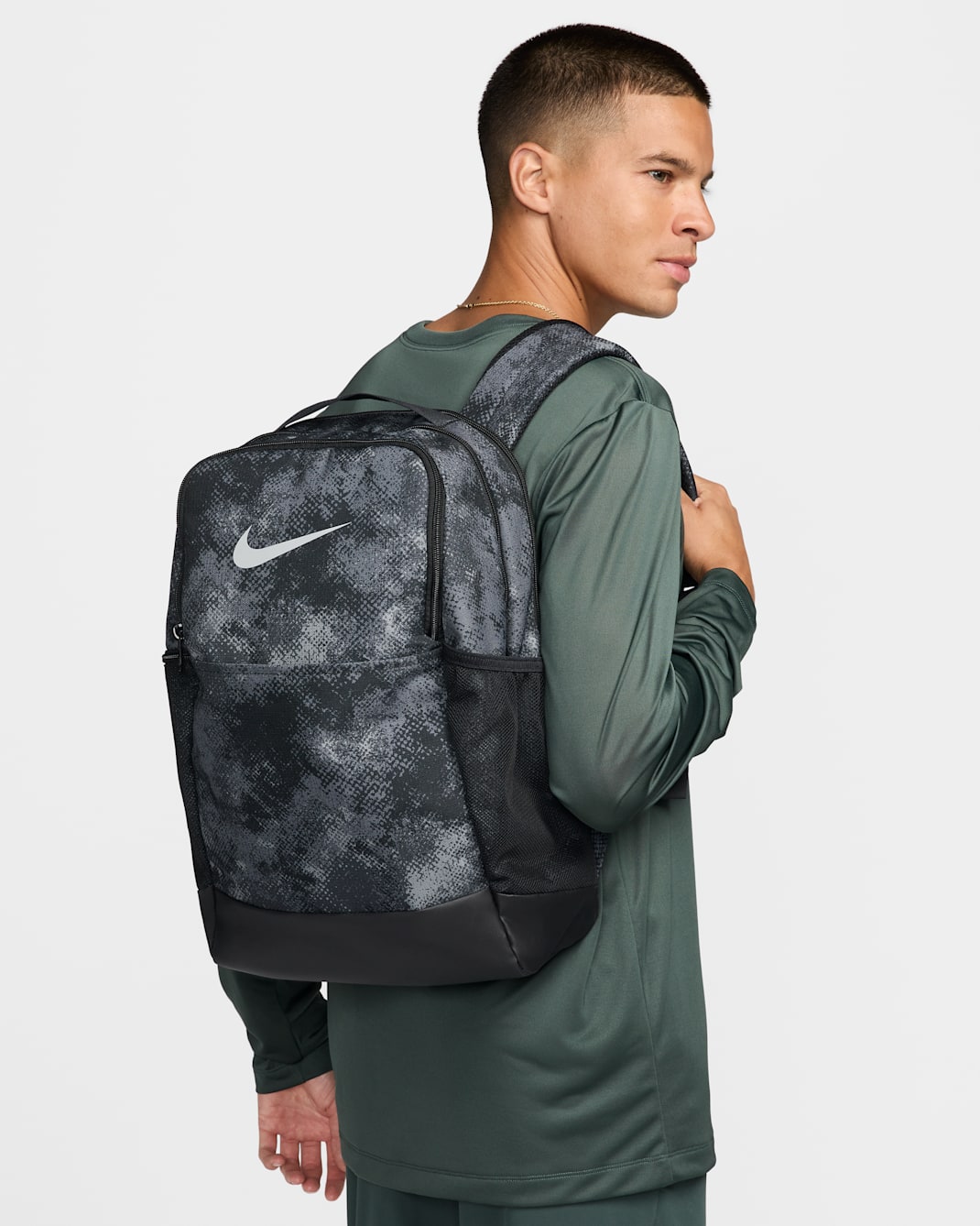 Nike Brasilia Backpack (Medium, 24L) - Iron Grey/Black/Light Smoke Grey