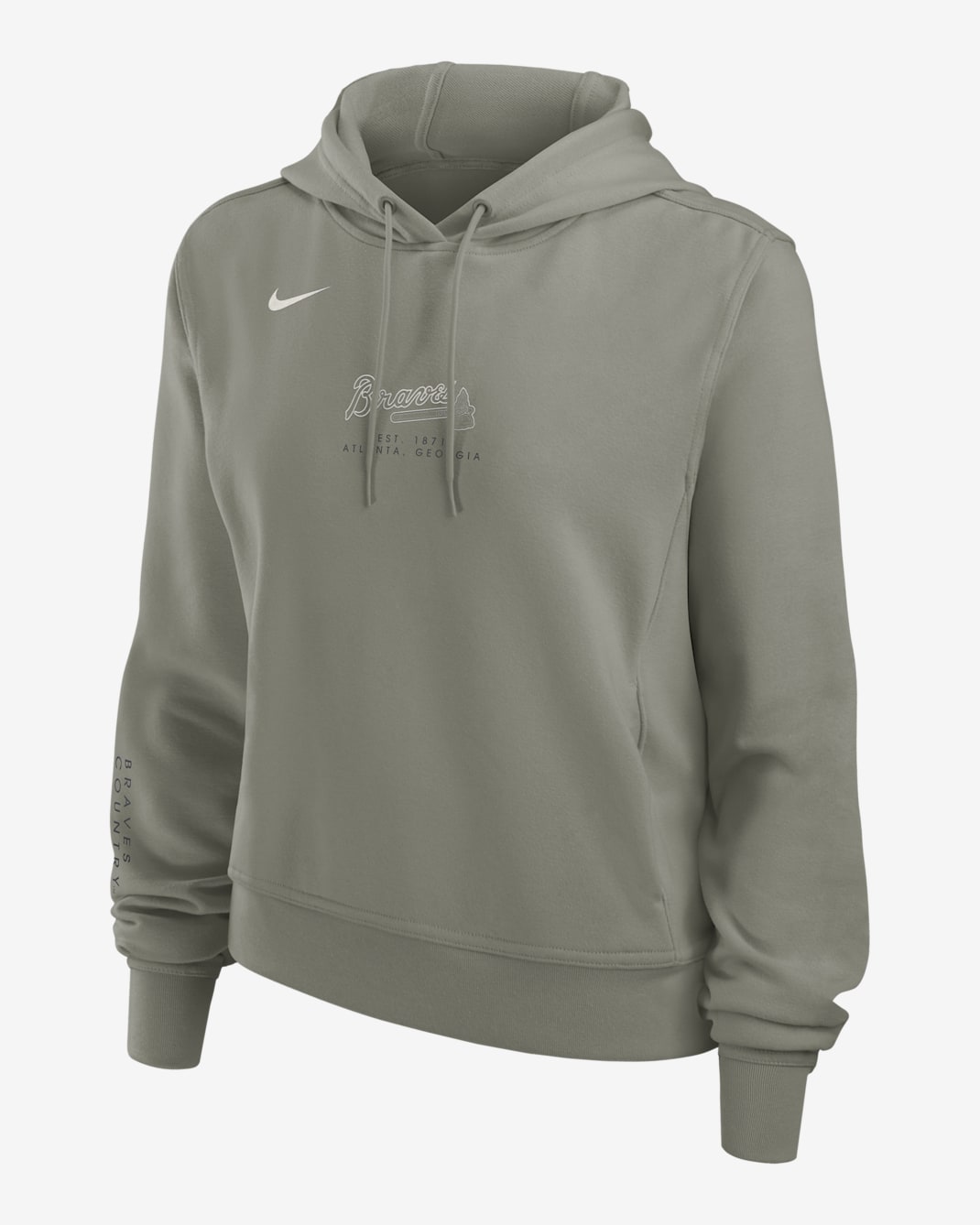 Atlanta Braves Performance One Women's Nike Dri-FIT MLB Pullover Hoodie - Olive