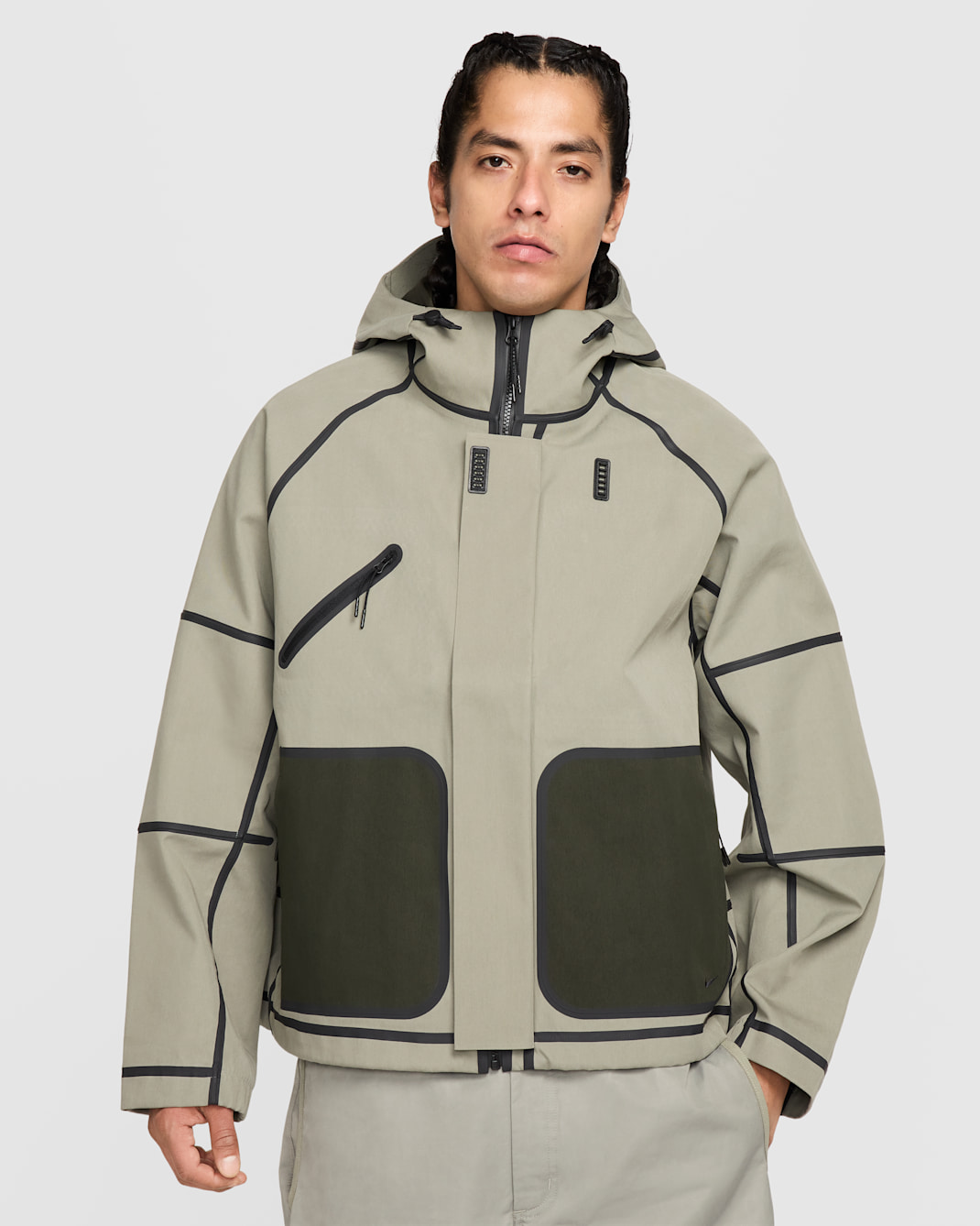 Nike Tech Men's Storm-FIT Hooded Rain Jacket - Light Army/Black