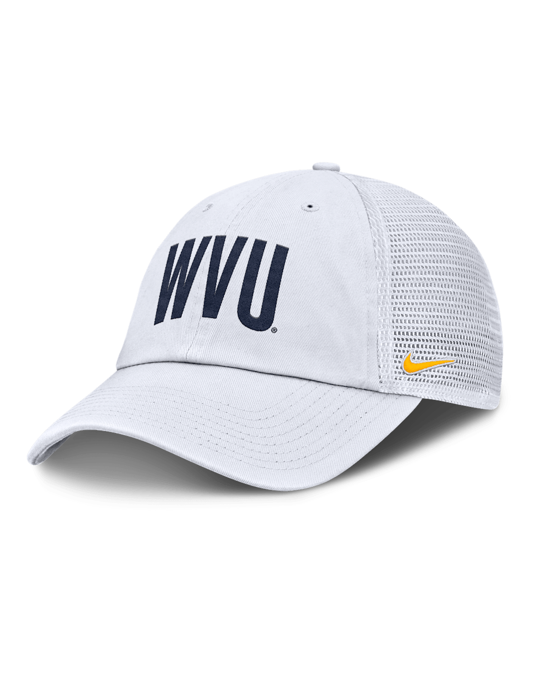West Virginia Primetime Campus Club Men's Nike College Trucker Adjustable Hat - White