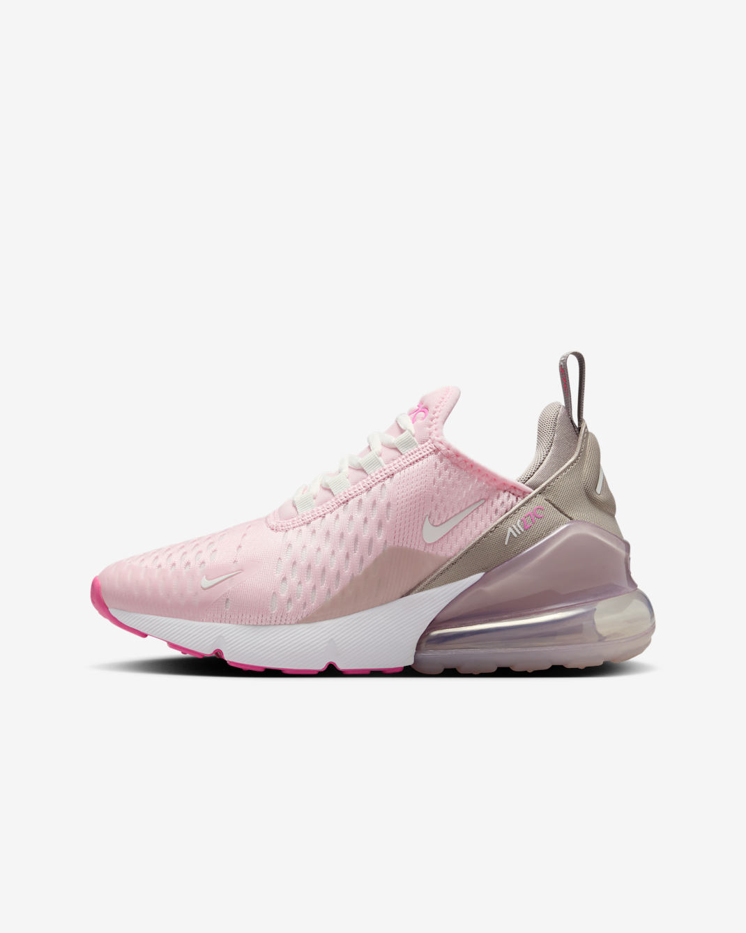 Nike Air Max 270 Big Kids' Shoes - Pink Foam/College Grey/Platinum Violet/Summit White