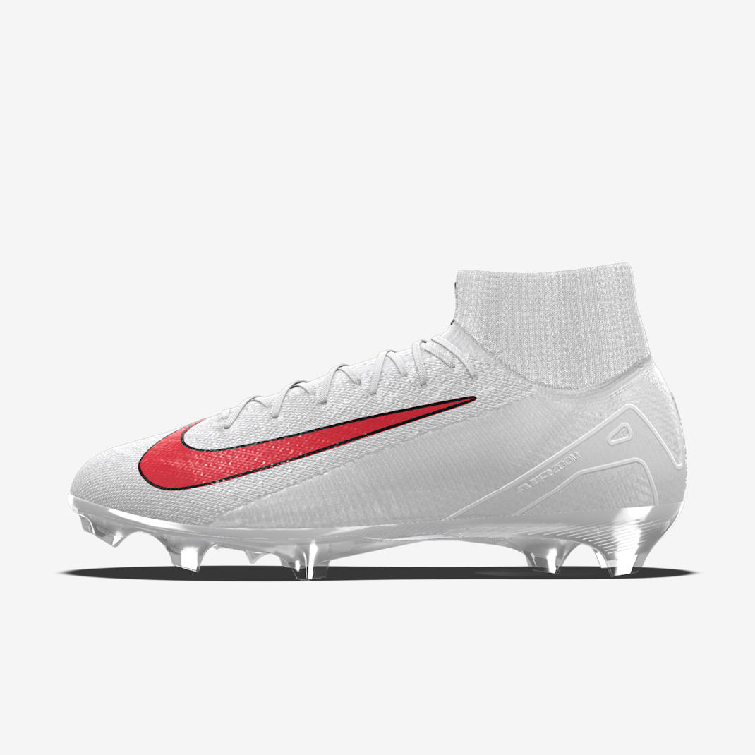 รองเท้าสตั๊ดฟุตบอลหุ้มข้อสูงออกแบบเอง FG Nike Mercurial Superfly 10 Elite By You - ดำ/Iron Grey/ดำ