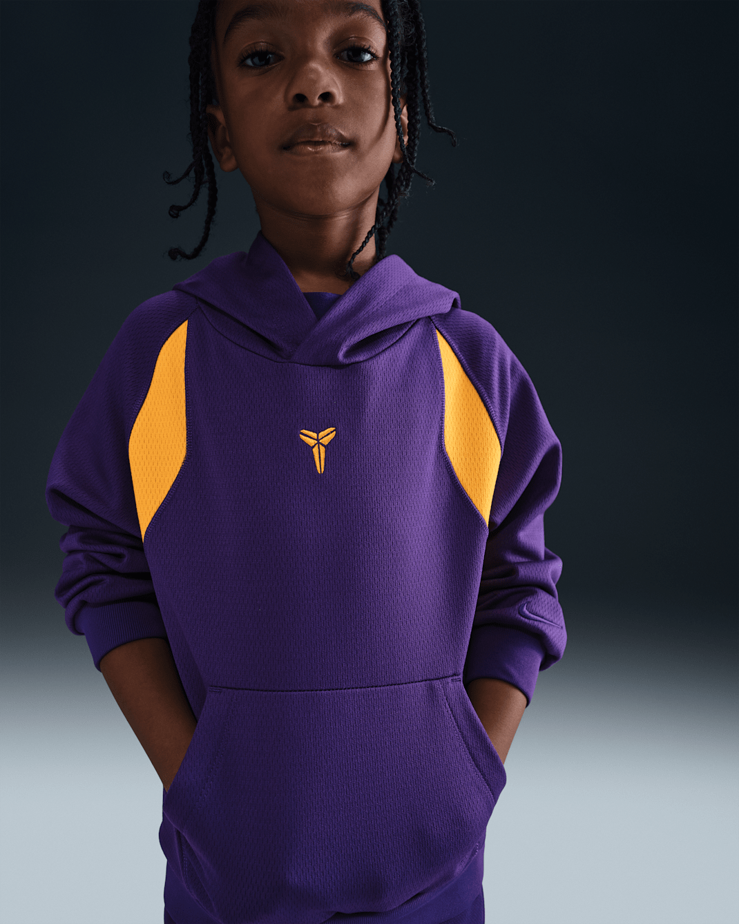 Sudadera con gorro para niños talla pequeña Nike Therma-FIT Kobe Bryant - Morado cancha