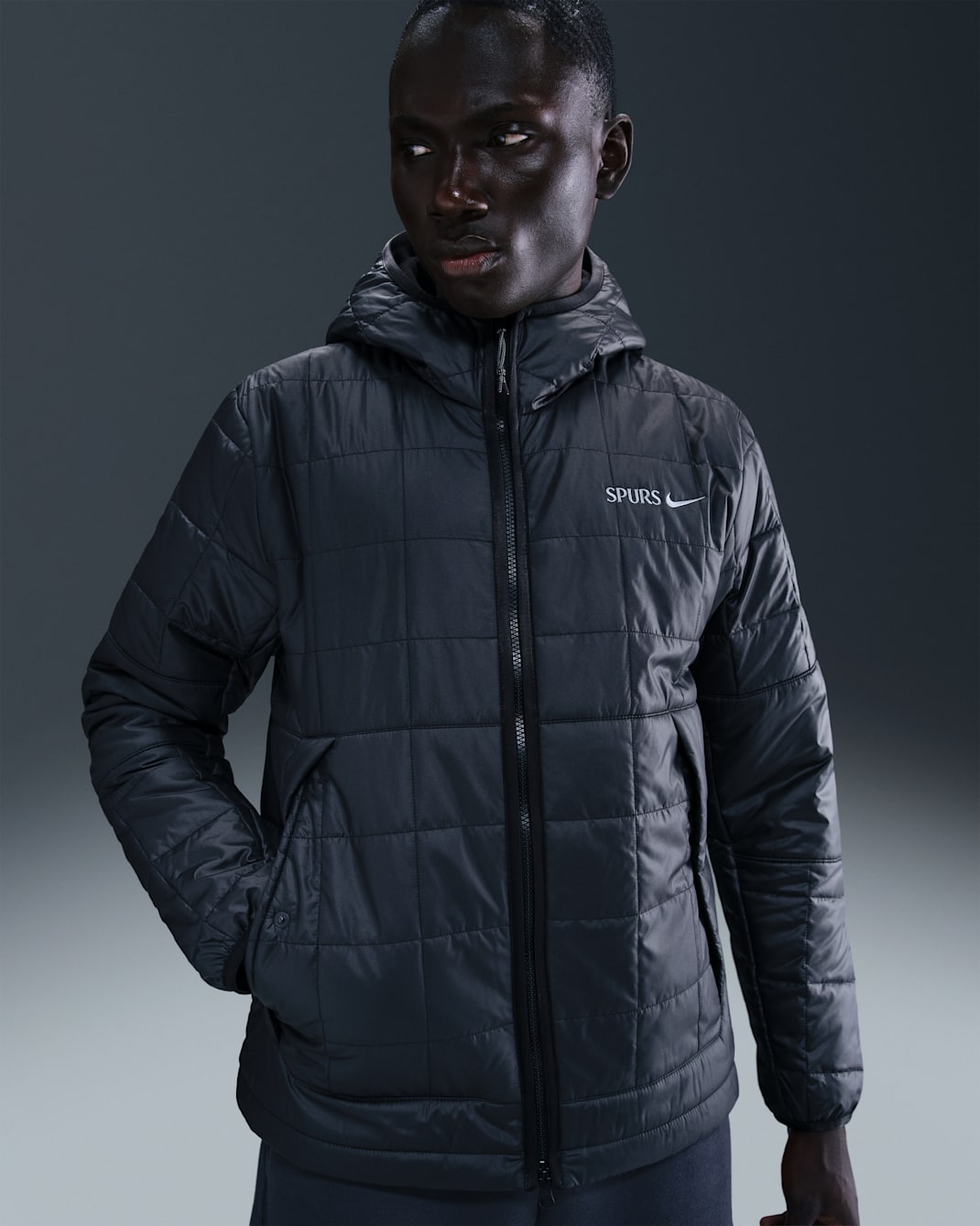 Tottenham Hotspur Jaqueta de futbol amb caputxa i farciment sintètic Nike - Home - Negre/Ashen Slate