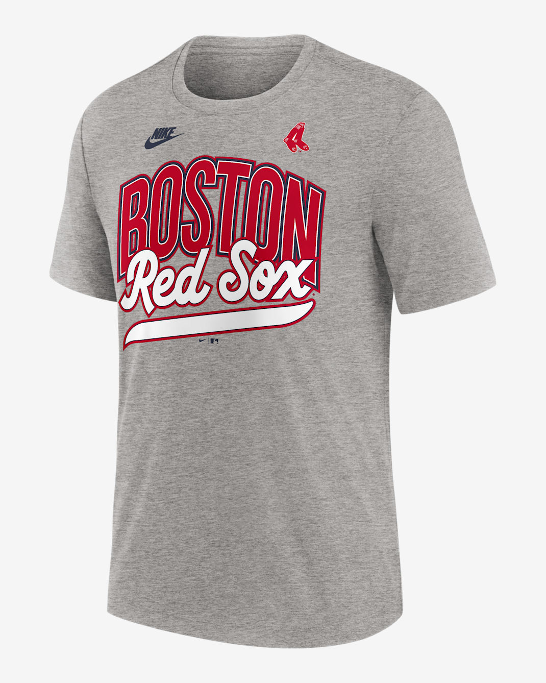 Playera Nike de la MLB para hombre Boston Red Sox Cooperstown Retro - Gris jaspeado