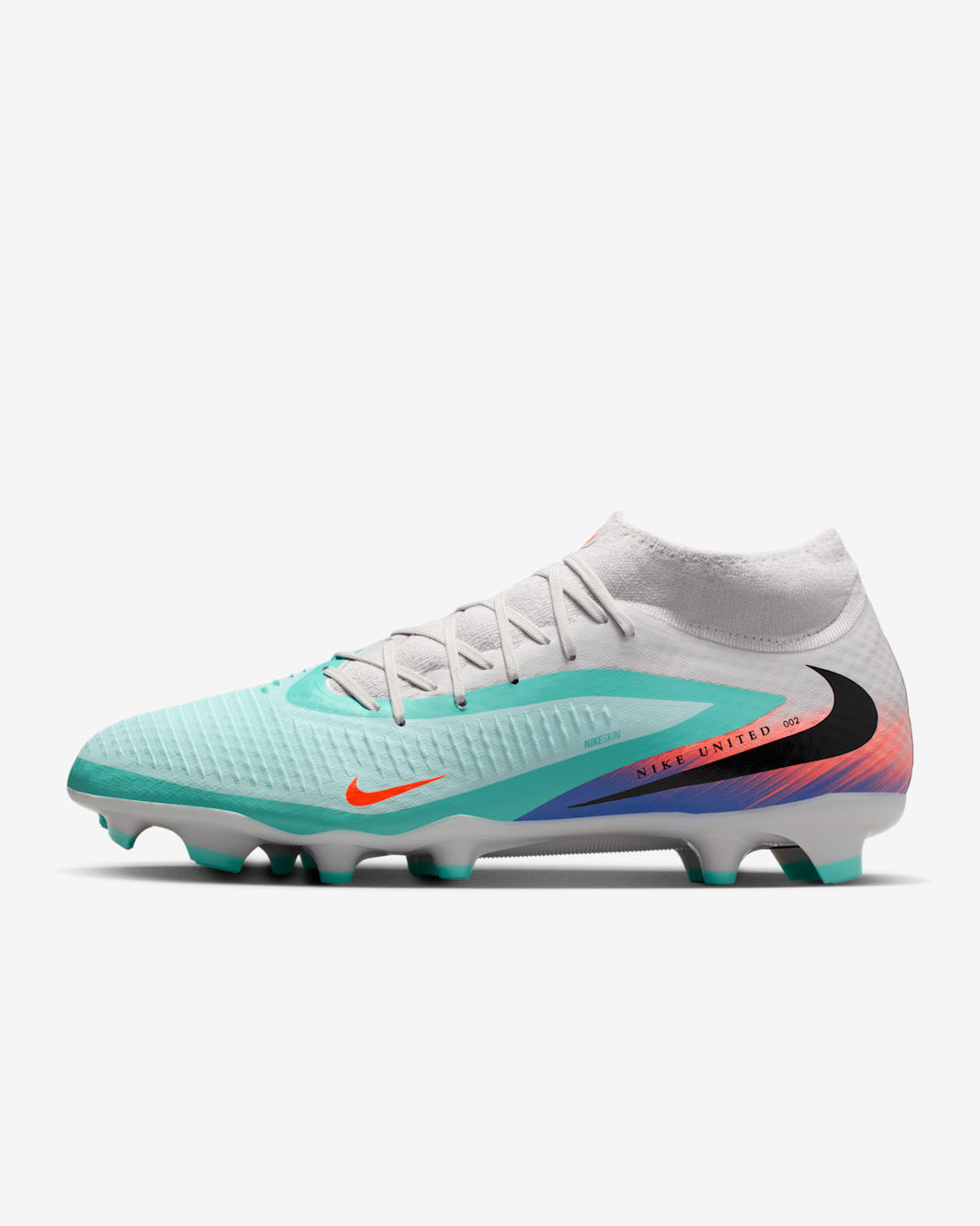 Nike United Phantom 6 High Academy Multi-Ground Football Boots - Pistachio Frost/Hyper Orange