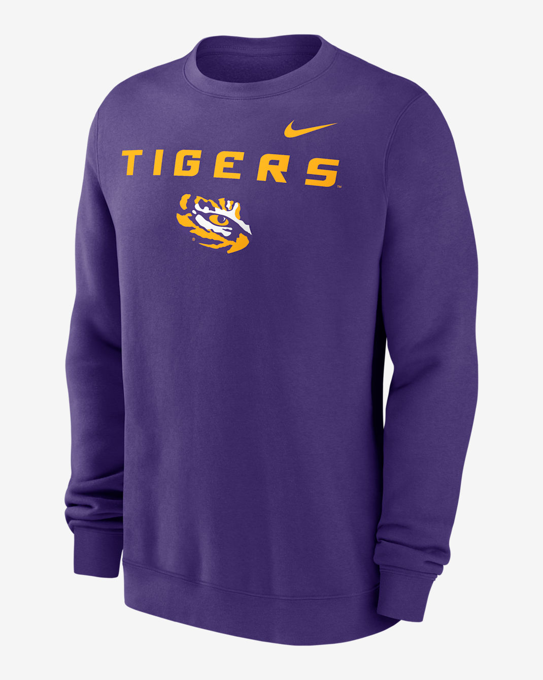 LSU Tigers Primetime Primary Stack Men's Nike College Pullover Crew - Purple