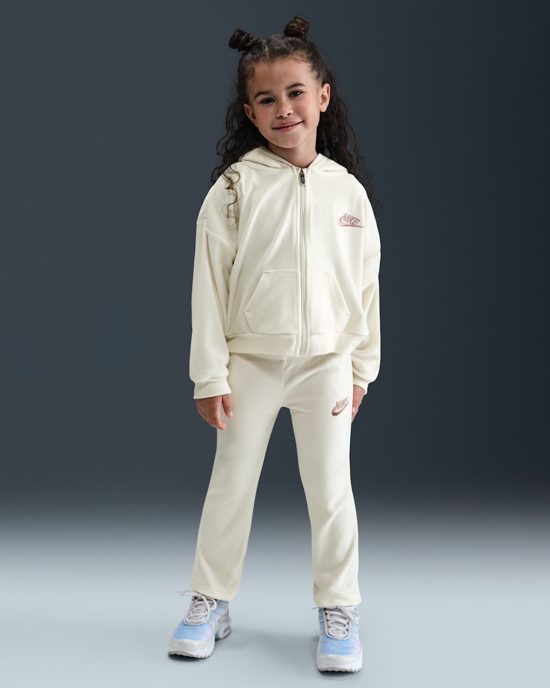 Nike Little Kids' 2-Piece Velour Flared Leggings Set - Soft Pearl