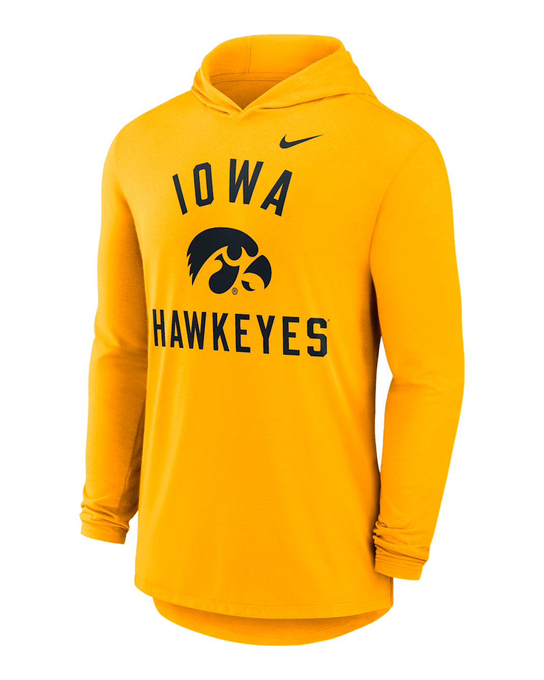 Iowa Campus Arch Men's Nike Dri-FIT College Long-Sleeve Hooded T-Shirt - Gold