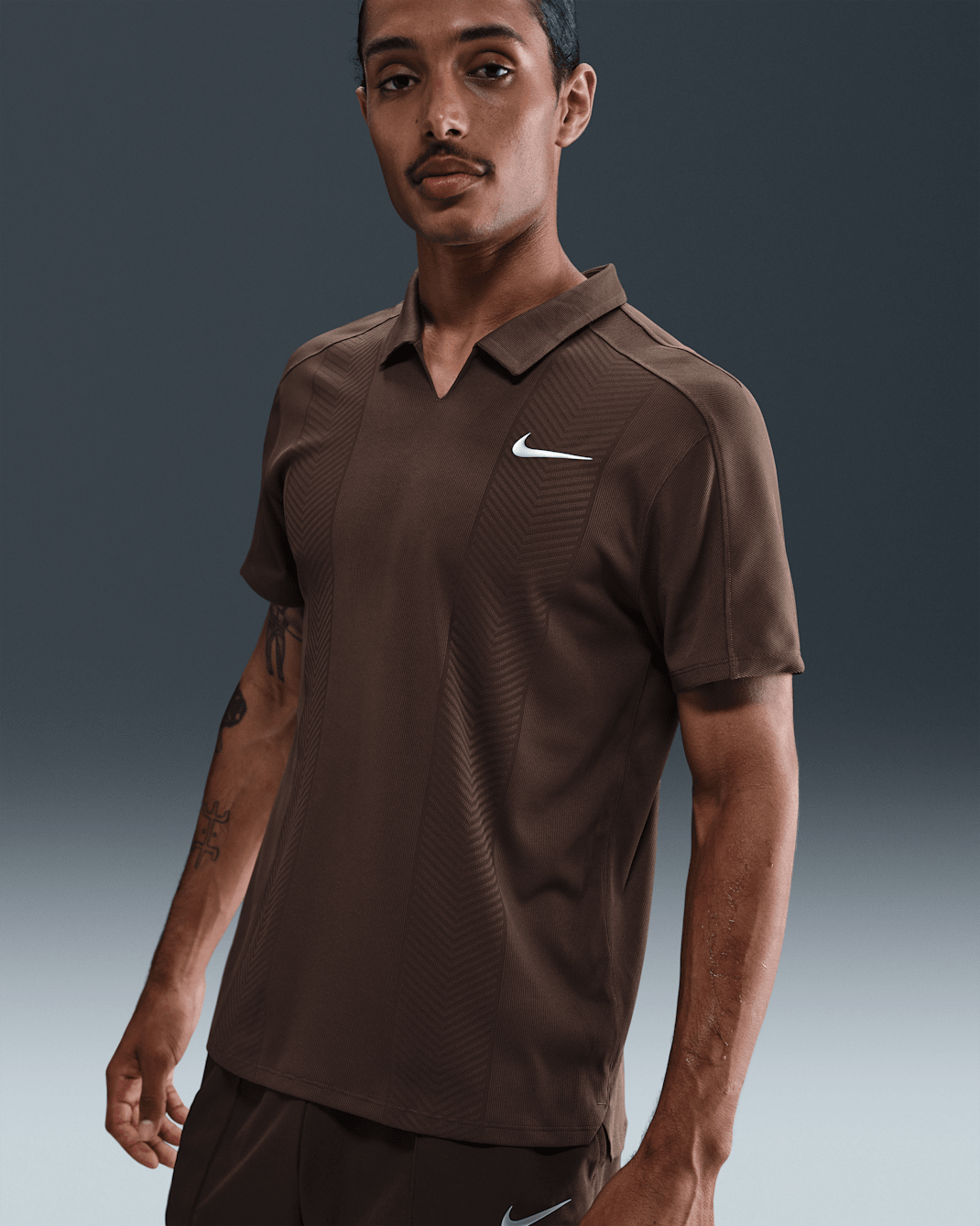 NikeCourt Slam Men's Dri-FIT ADV Tennis Polo - Baroque Brown