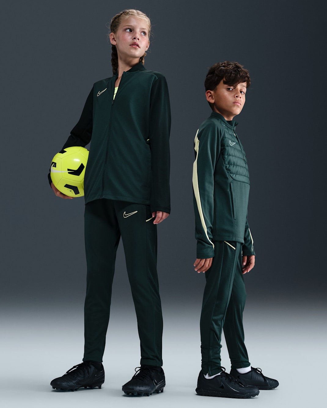 Calças de futebol Dri-FIT Nike Academy Júnior - Seaweed/Preto/Limelight