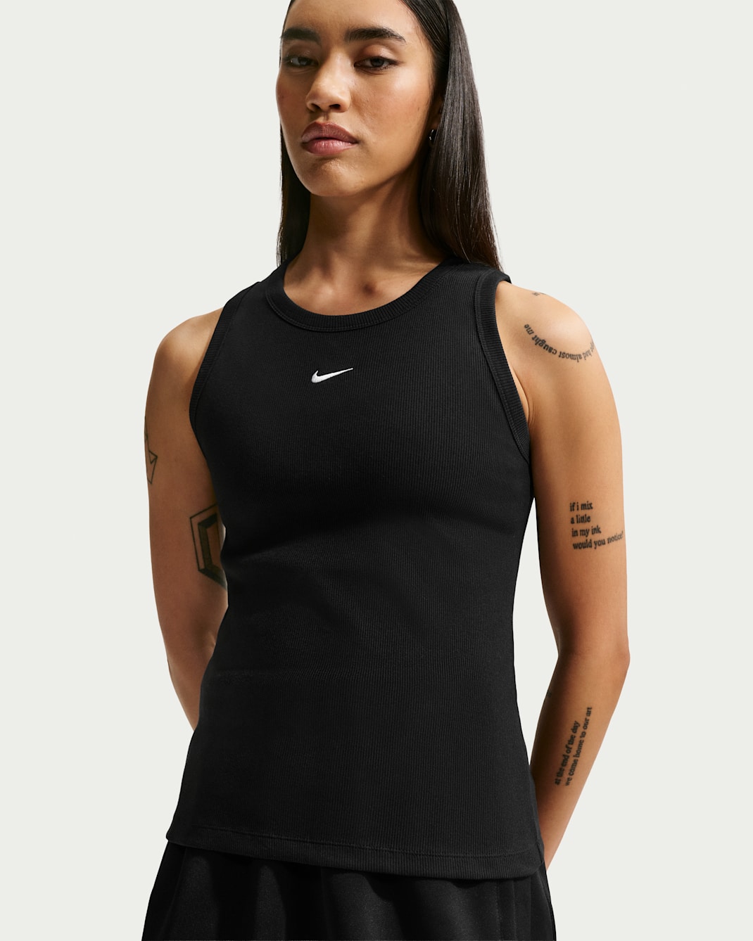 Nike Sportswear Women's Tight Ribbed Tank Top - Black/White