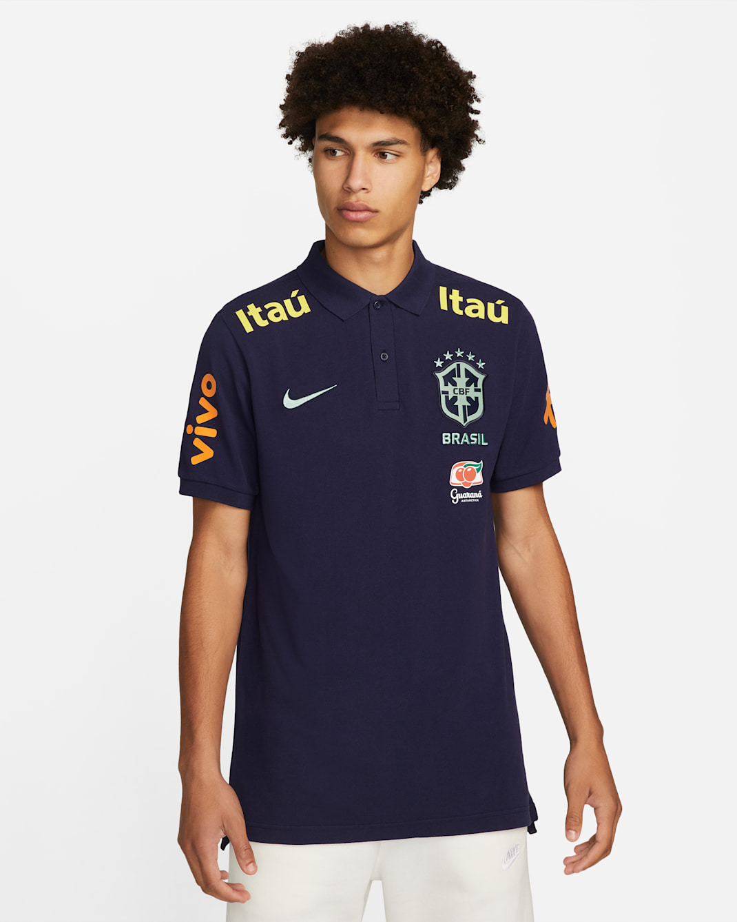 Brazil Men's Polo - Blackened Blue/Blackened Blue/Cucumber Calm