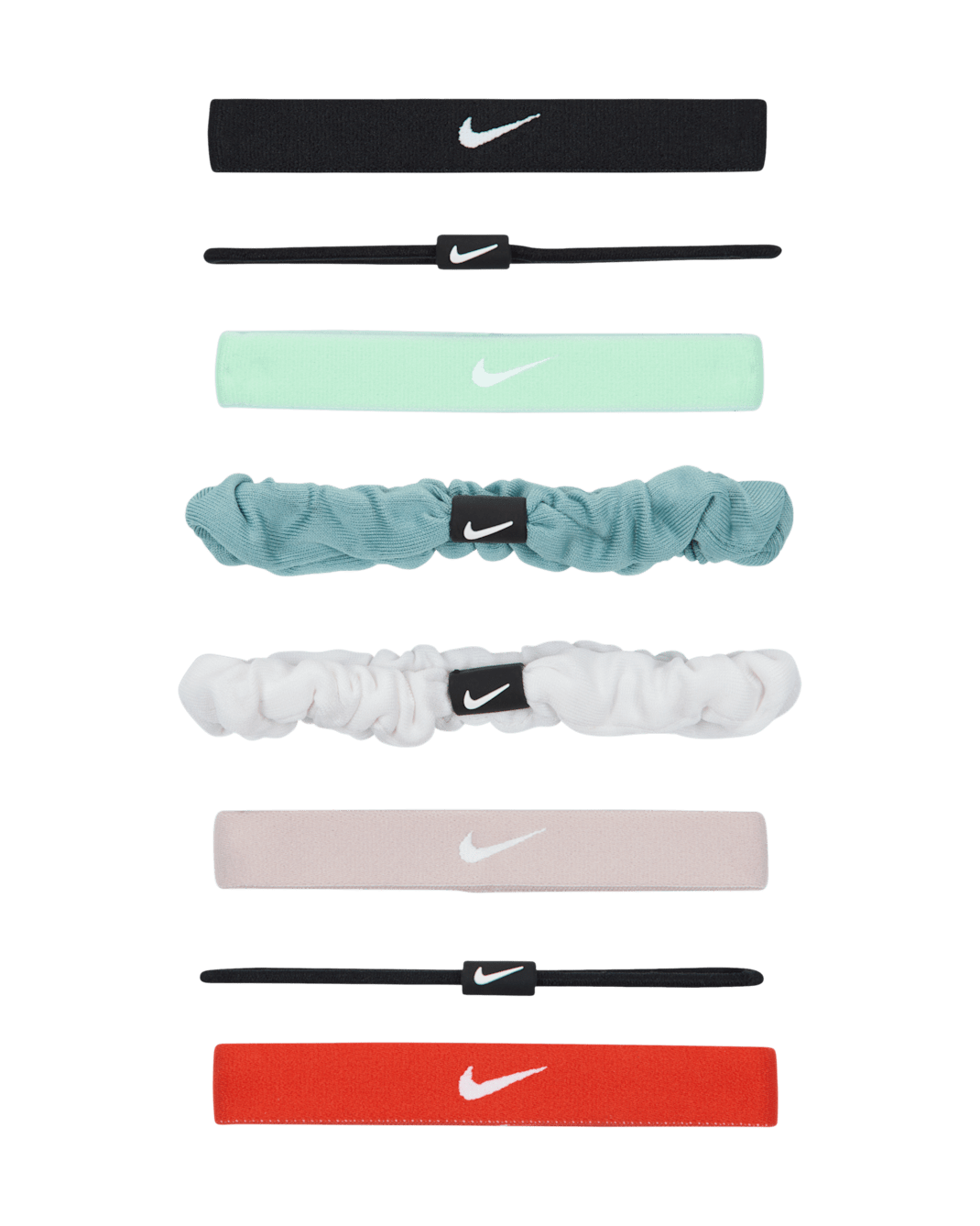 Nike Flex Classic verschillende haarelastiekjes (8 stuks) - Zwart/Zwart/Wit