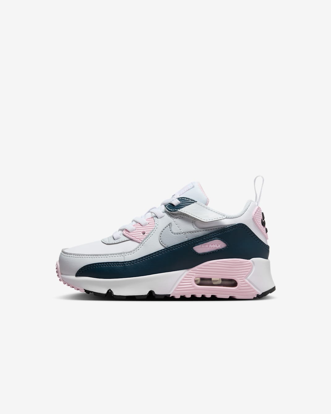Nike Air Max 90 EasyOn Little Kids' Shoes - White/Pink Foam/Armory Navy/Wolf Grey