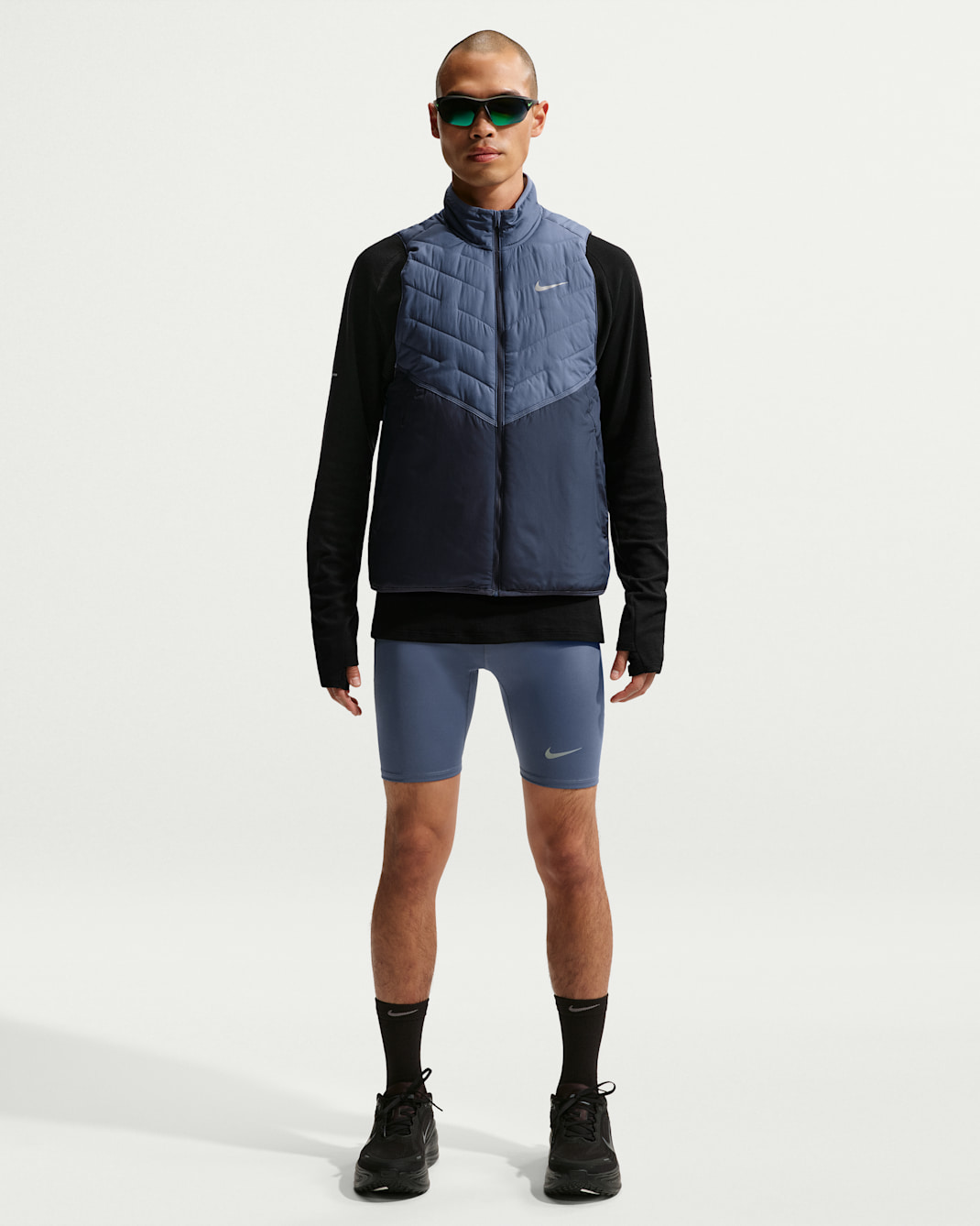 Nike Fast Men's Dri-FIT Brief-Lined Running 1/2-Length Tights - Diffused Blue