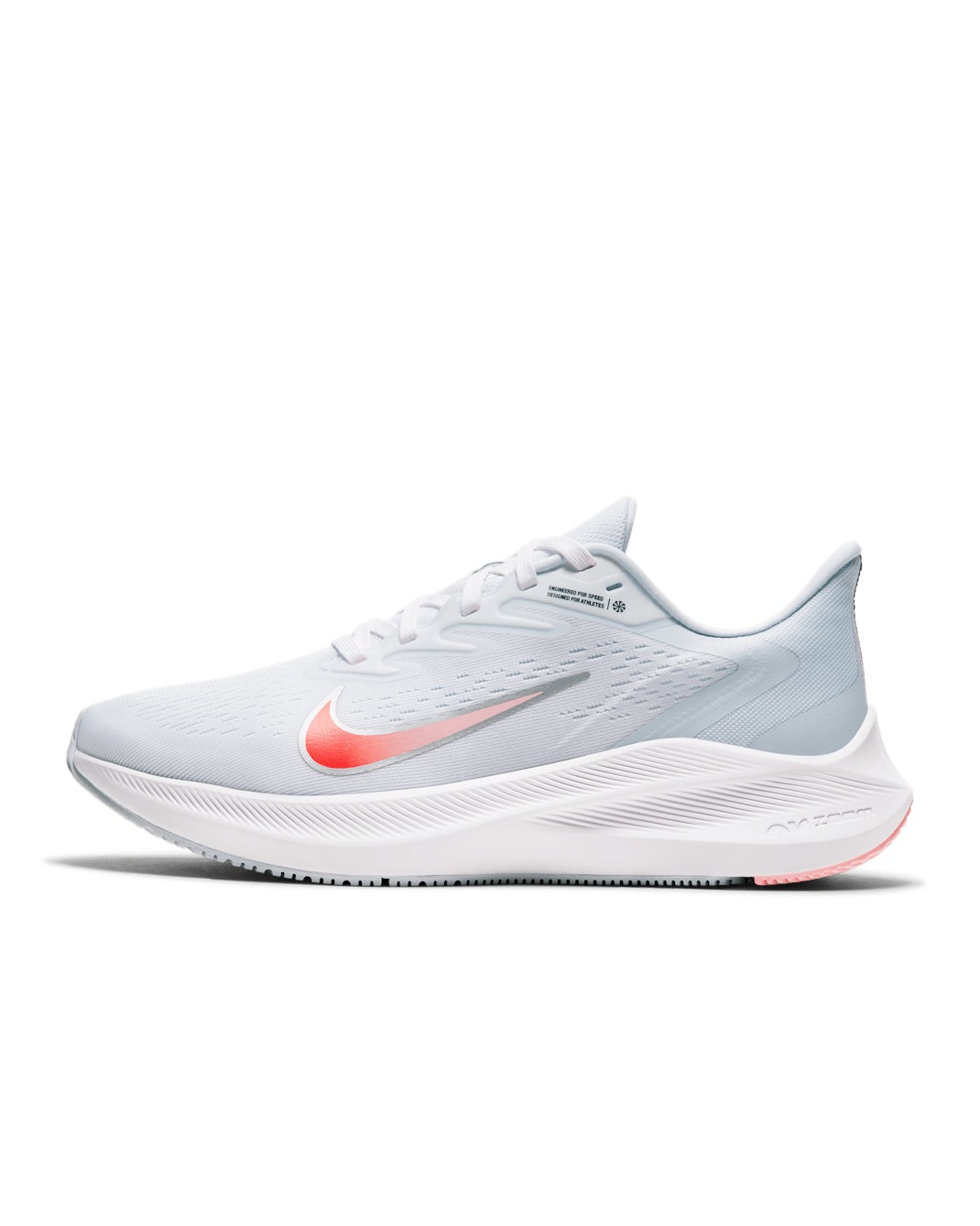 Nike Air Zoom Winflo 7 Hardloopschoenen voor dames (straat) - Wit/Football Grey/Arctic Punch/Bright Crimson