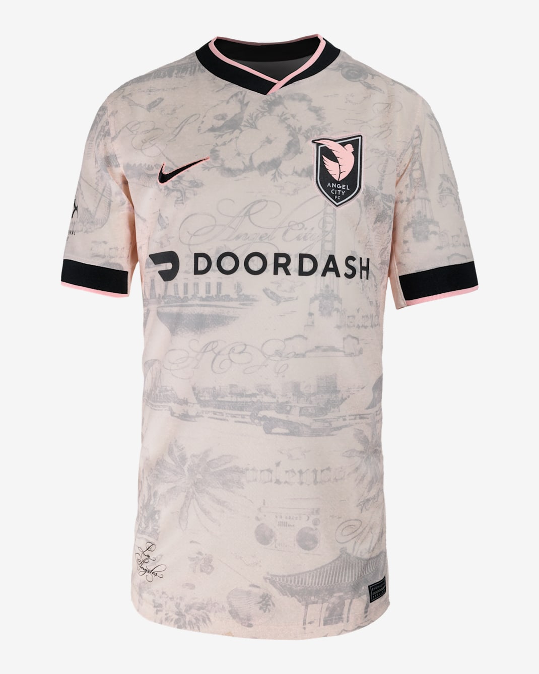 Giselle Thompson Angel City FC 2025 Stadium Away Big Kids' Nike Dri-FIT NWSL Replica Jersey - Light Soft Pink/Atmosphere Grey