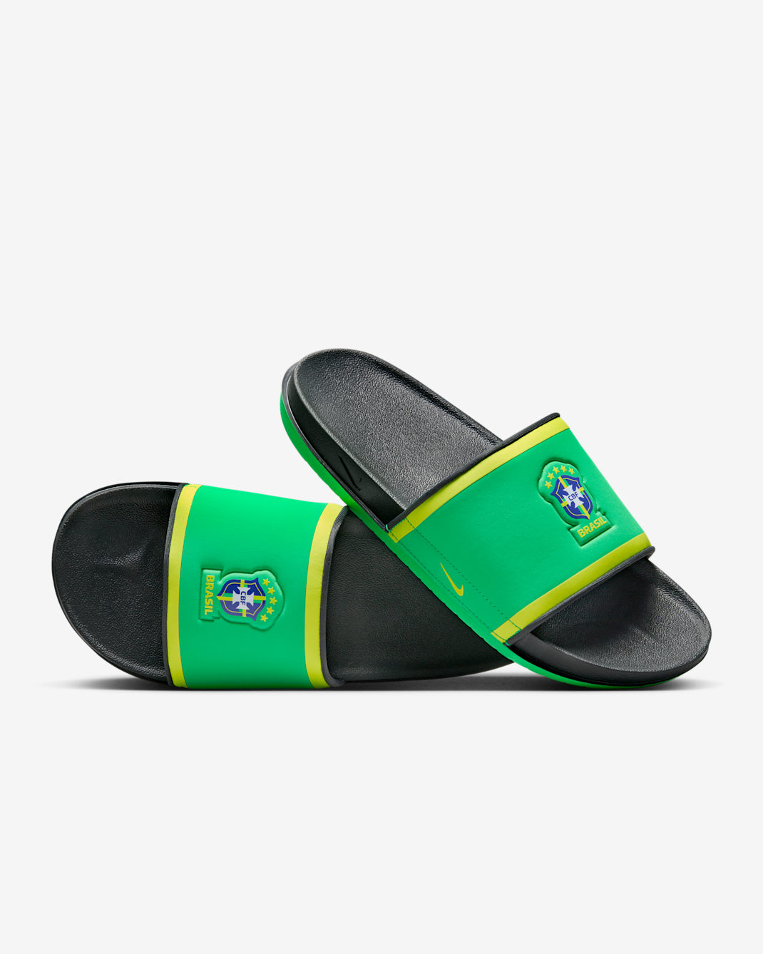 Offcourt (Brazil) Nike Football Slides - Green Spark/Dark Smoke Grey/Dynamic Yellow