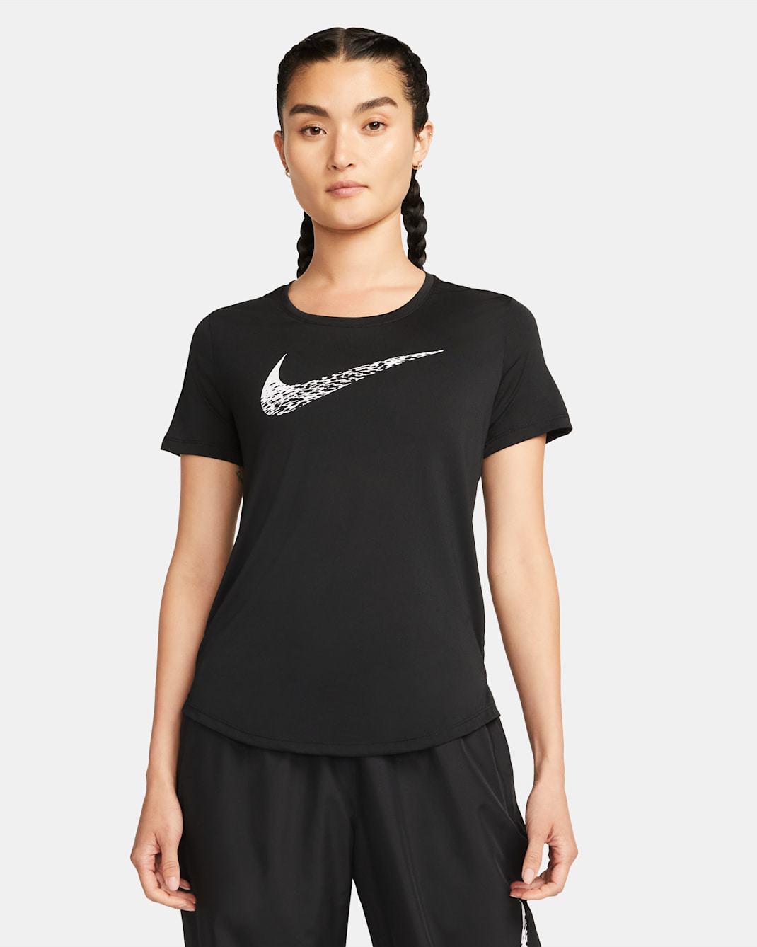 Nike Swoosh Run Women's Short-Sleeve Running Top - Black/White