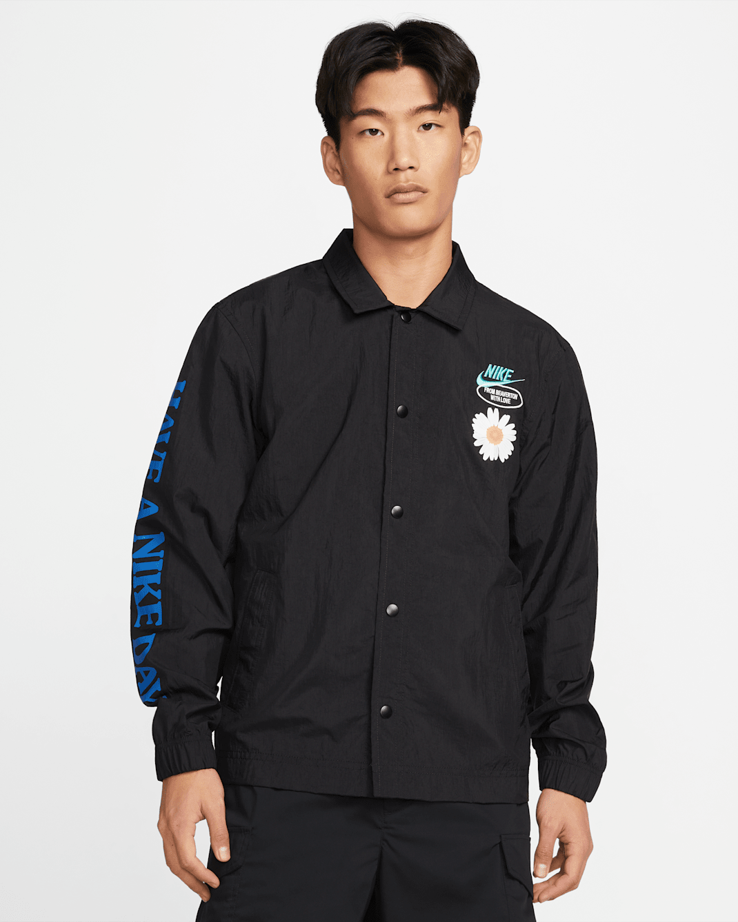 Nike Sportswear Men's Unlined Coaches Jacket - Black/Washed Teal
