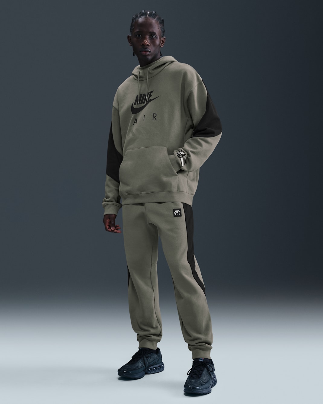 Nike Air Men's Fleece Joggers - Light Army/Black/Black