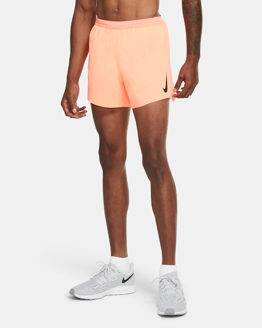 Nike Dri-FIT ADV AeroSwift Men's 10cm (approx.) Brief-Lined Racing Shorts - Bright Mango/Black