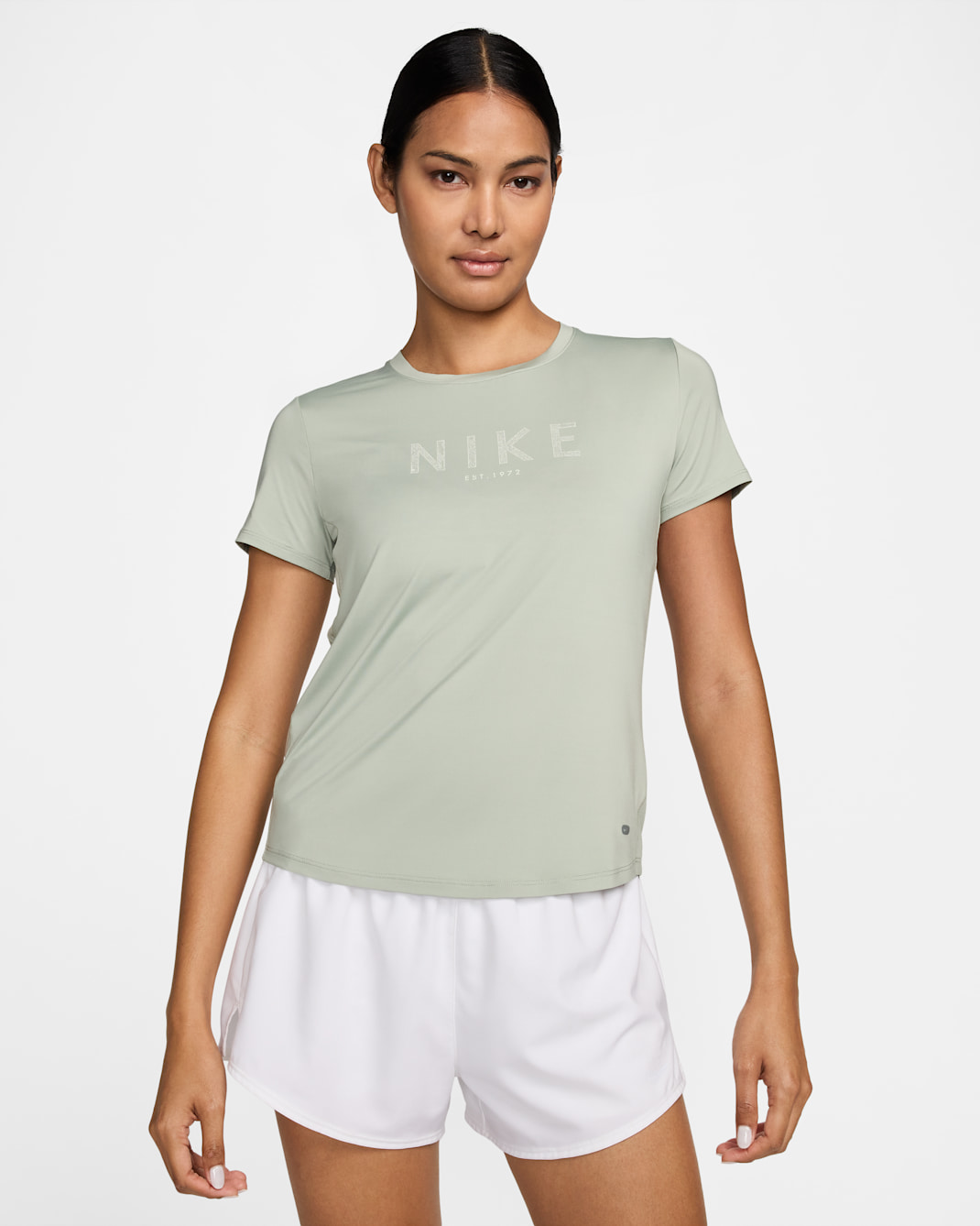 Nike One 女款 Dri-FIT 短袖上衣 - Jade Horizon/Pale Ivory/Cement Grey