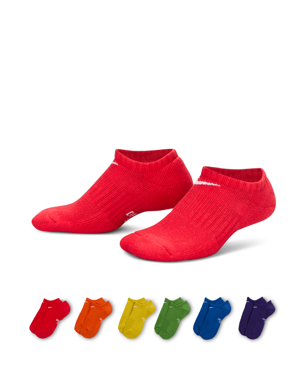 Nike Everyday Kids' Cushioned No-Show Socks (6 Pairs) - Multi-Color