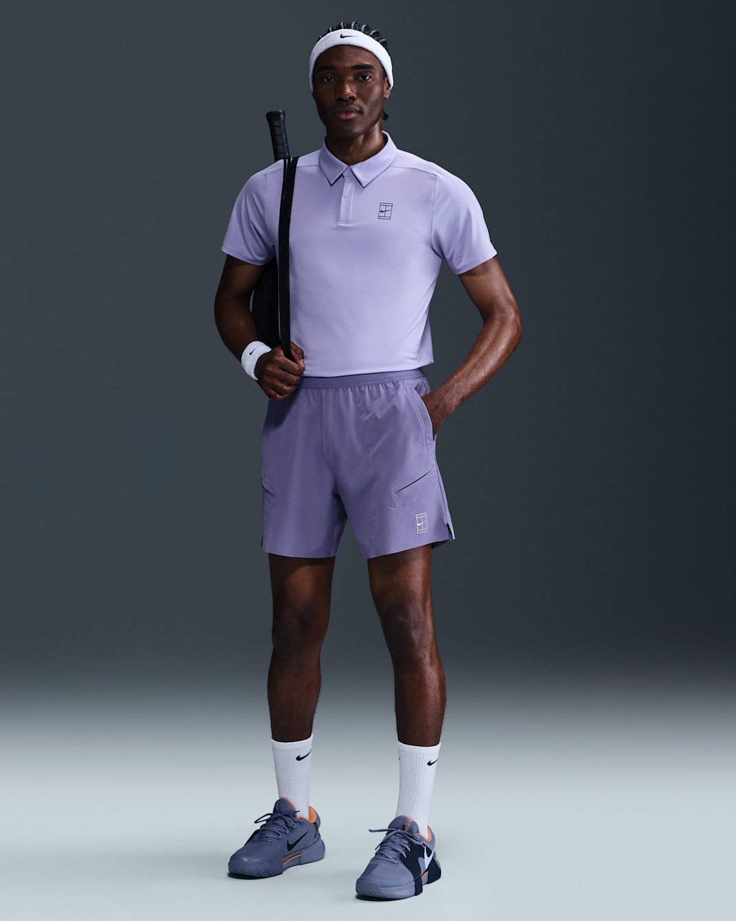 NikeCourt Advantage Men's Dri-FIT 6" Tennis Shorts - Dusty Amethyst/White