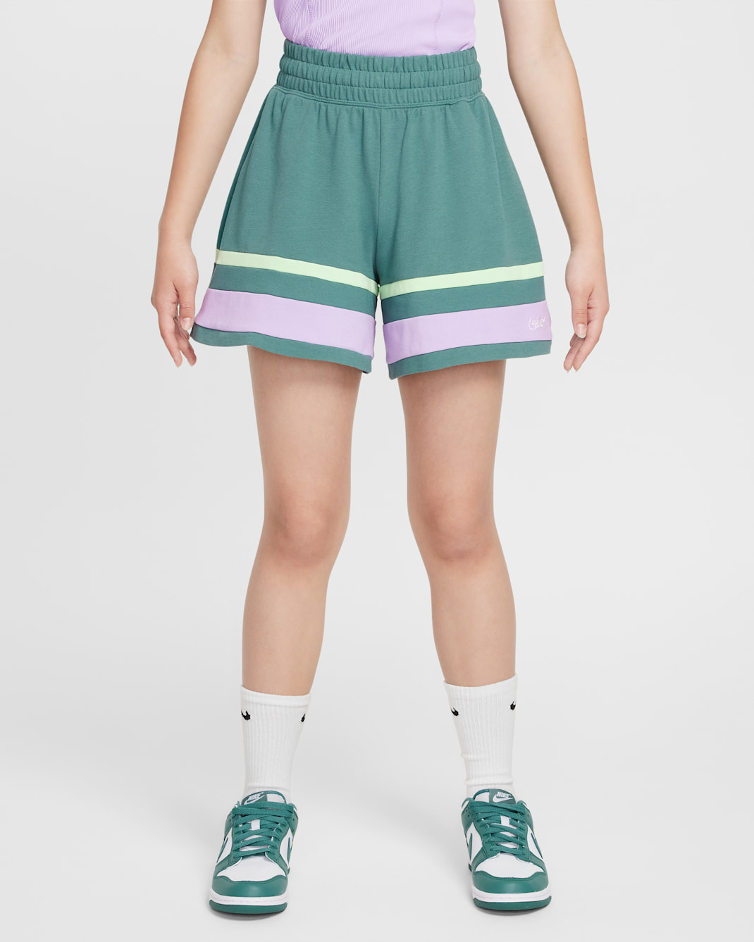 Nike Sportswear Girls' Shorts - Bicoastal/Hydrangeas/Vapour Green