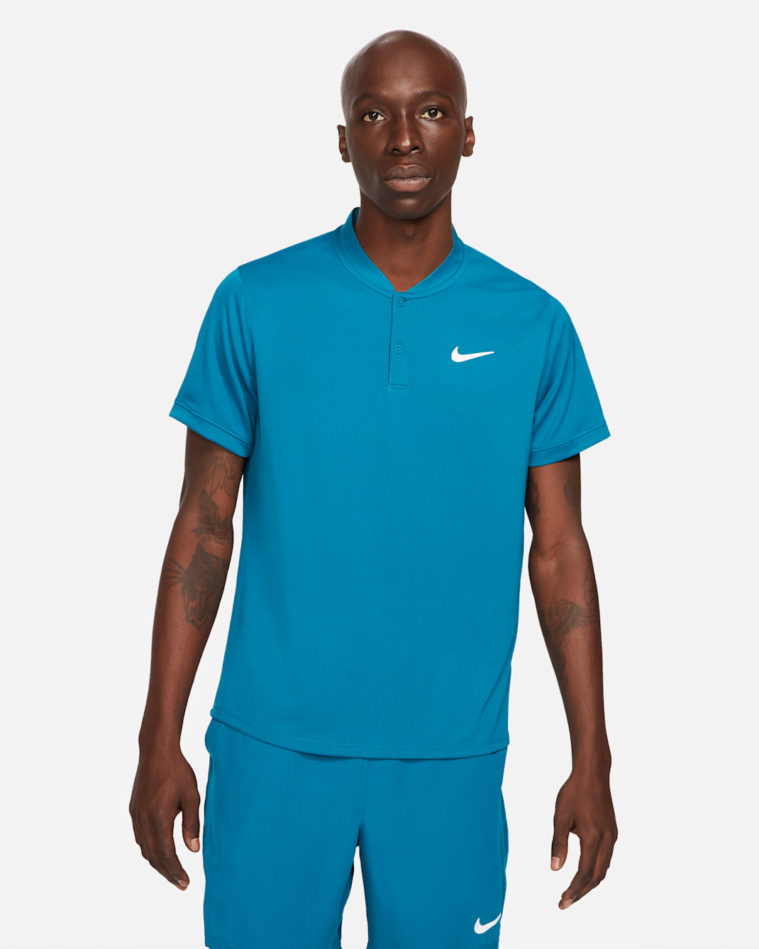 Polo de tennis NikeCourt Dri-FIT pour Homme - Green Abyss/Blanc