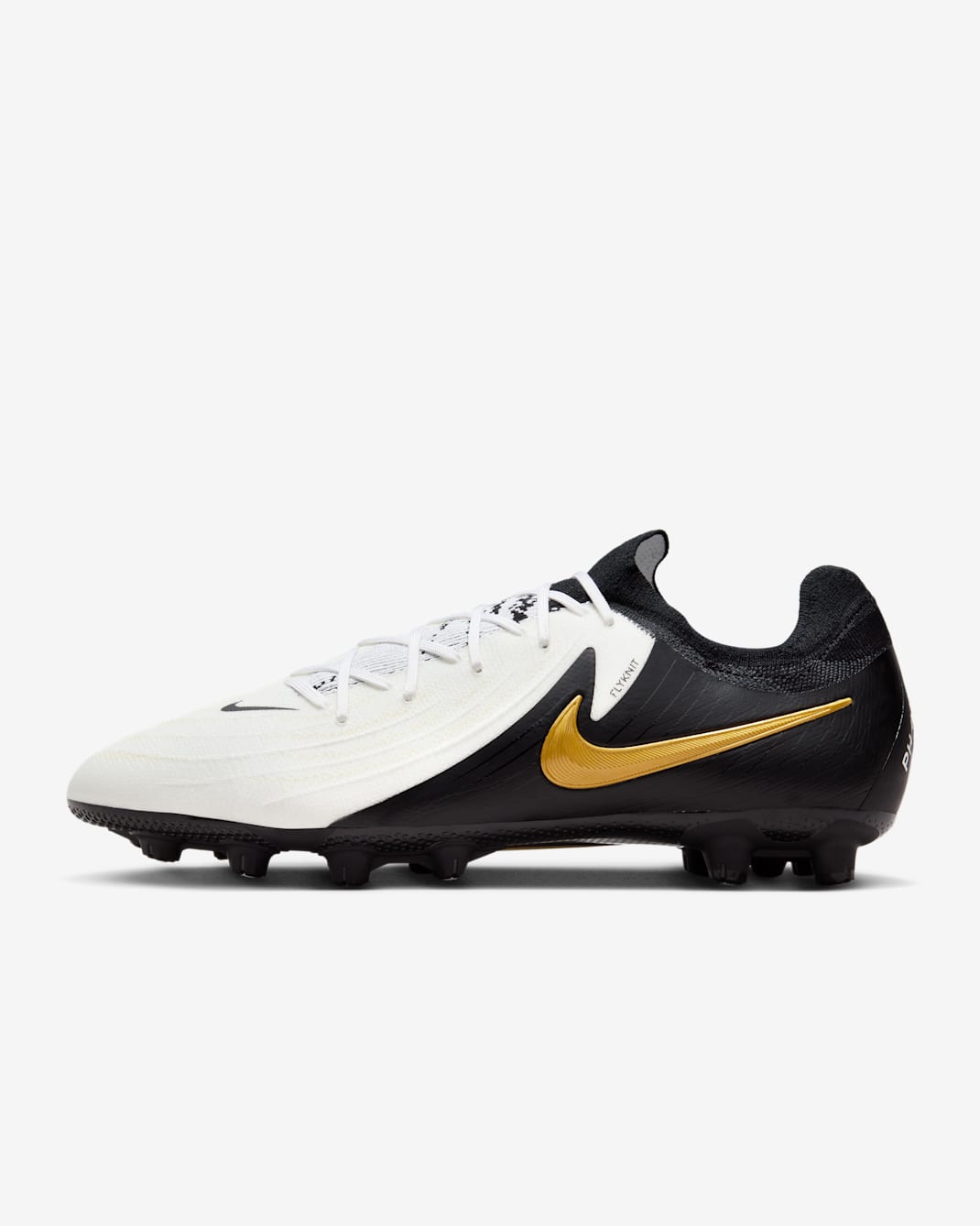 Nike Phantom GX 2 Pro HG Low-Top Soccer Cleats - White/Metallic Gold Coin/Black