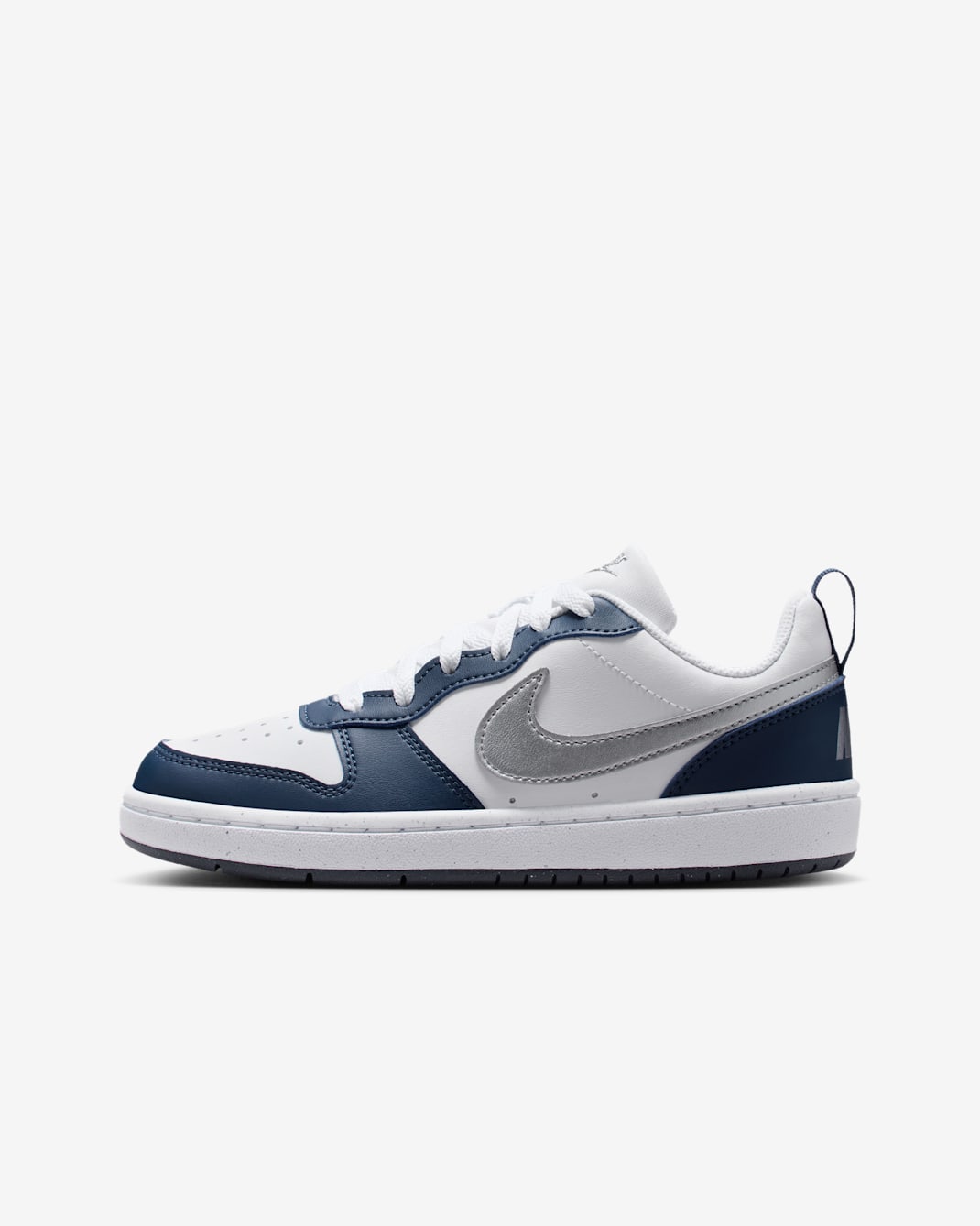 Nike Court Borough Low Recraft Older Kids' Shoes - White/Deep Night/Midnight Navy/Metallic Silver
