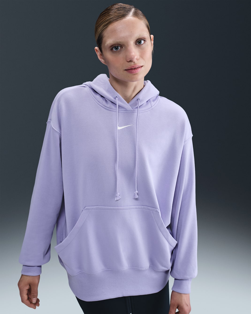 Sudadera con gorro sin cierre de French Terry oversized para mujer Nike Sportswear Phoenix Fleece - Hielo lila/Vela