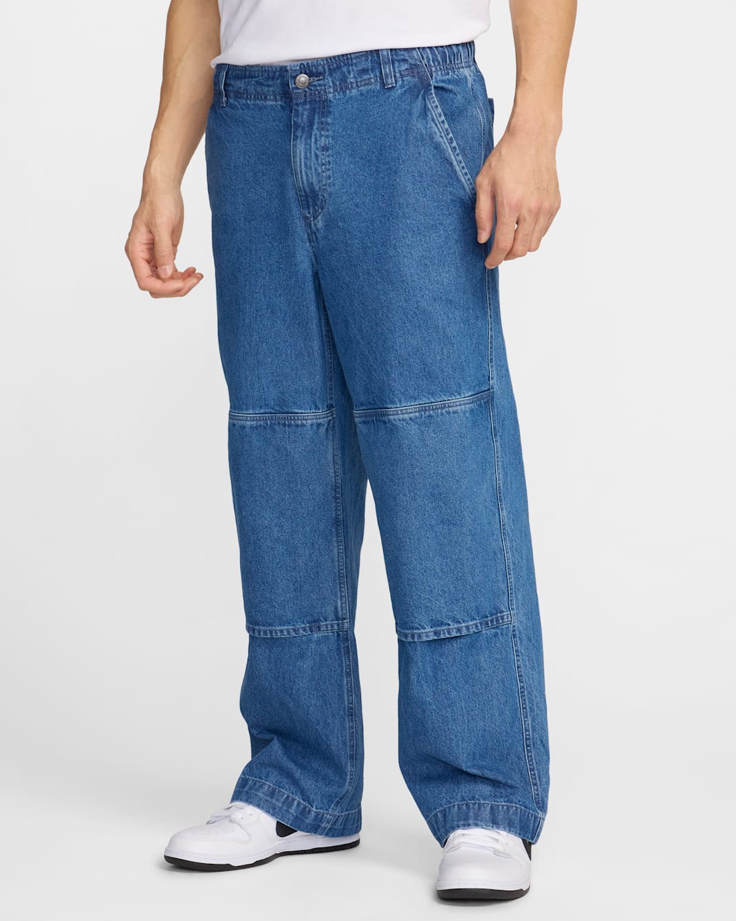 Pants de skateboarding de denim holgados de doble rodilla para hombre Nike SB - Azul difuso/Blanco