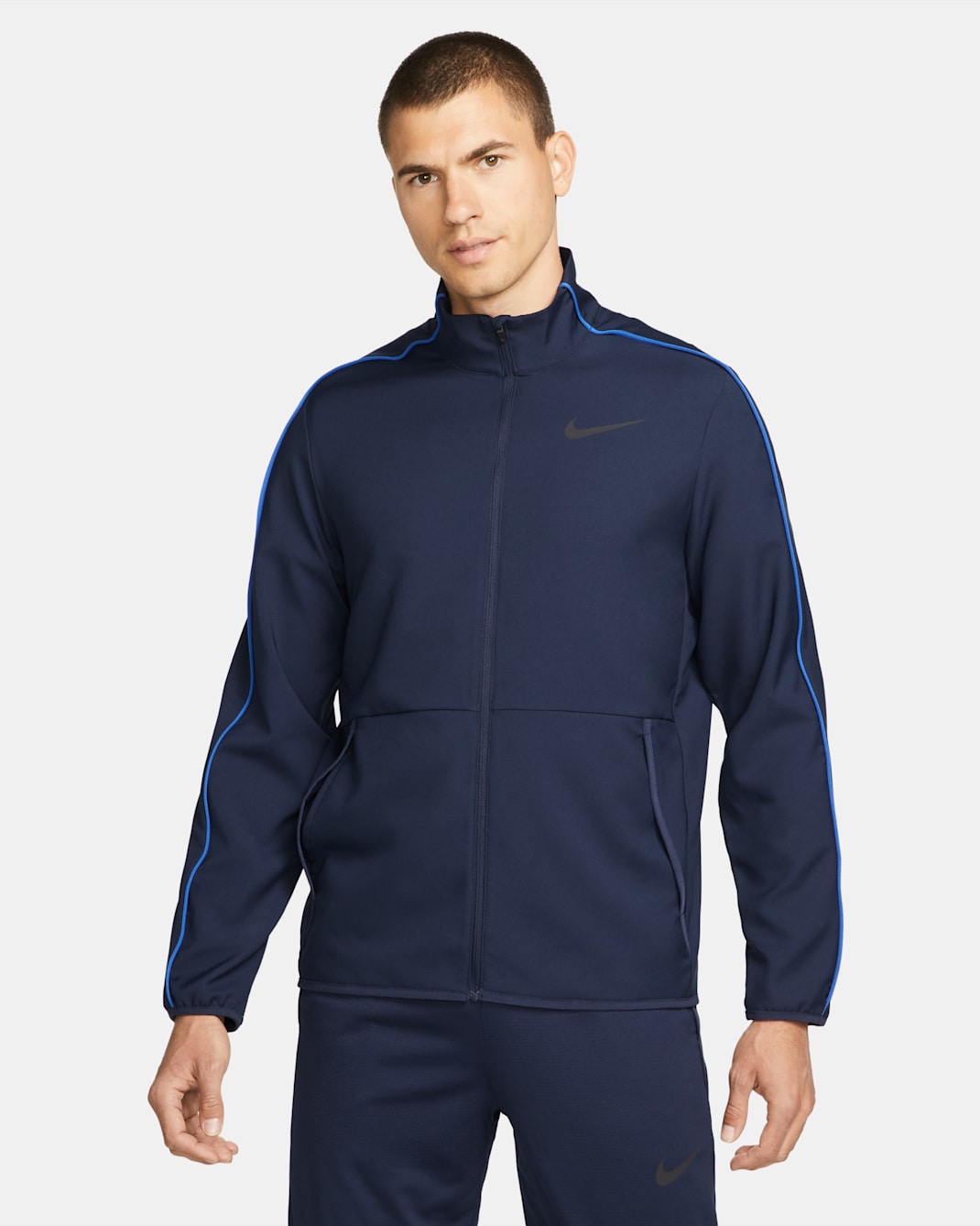 Chamarra de entrenamiento tejida para hombre Nike Dri-FIT - Obsidiana/Royal juego/Negro