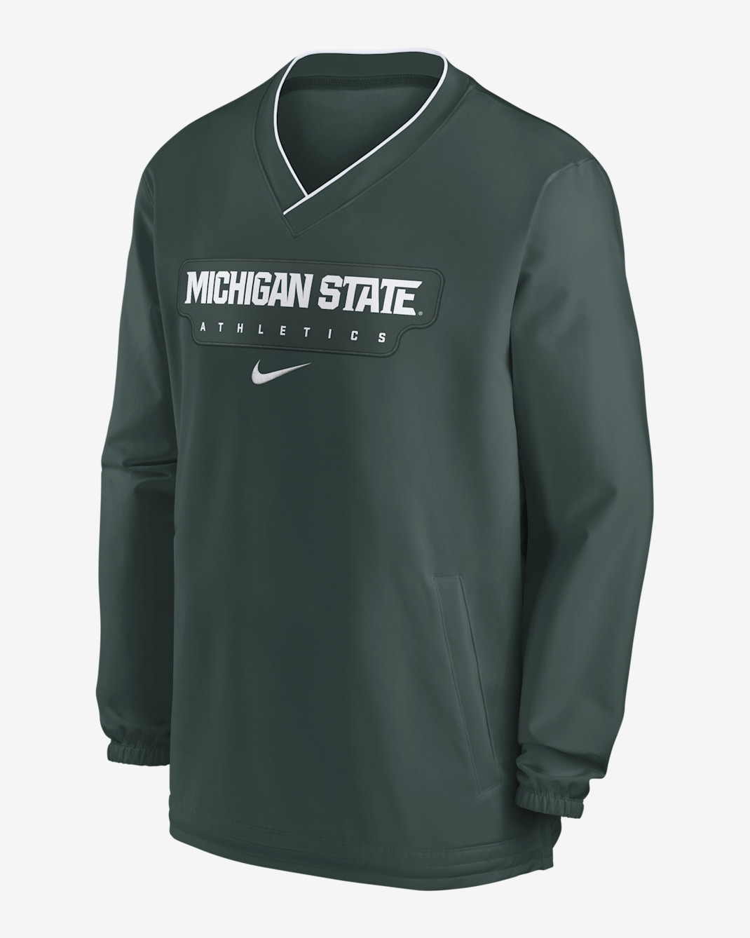 Michigan State Spartans Sideline Rompevientos de manga larga universitario Nike para hombre - Verde